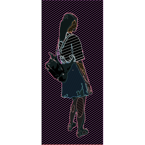 SVG Colorful girl with backpack