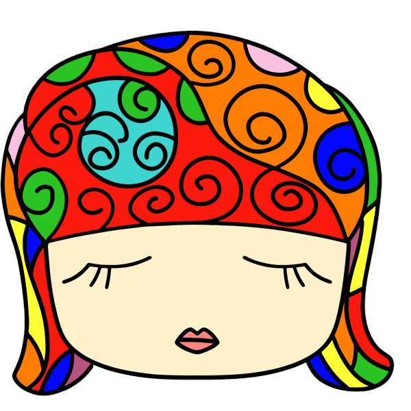 SVG Colorful girl039s face