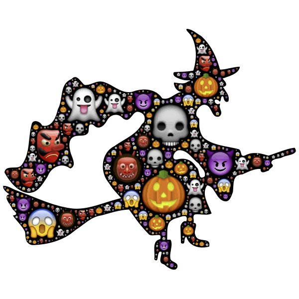 SVG Colorful Halloween Witch
