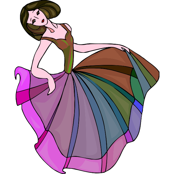 SVG Colorful happy danseuse