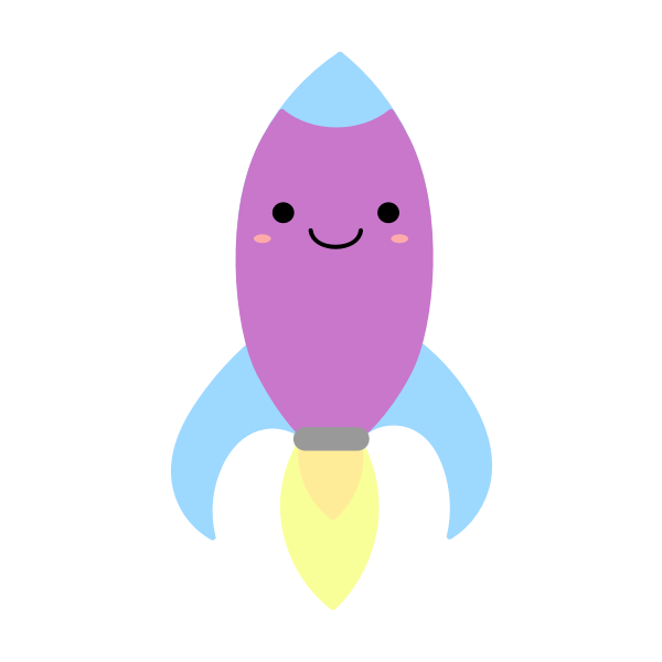 SVG Colorful happy rocket
