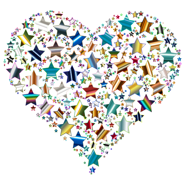 SVG Colorful heart with stars
