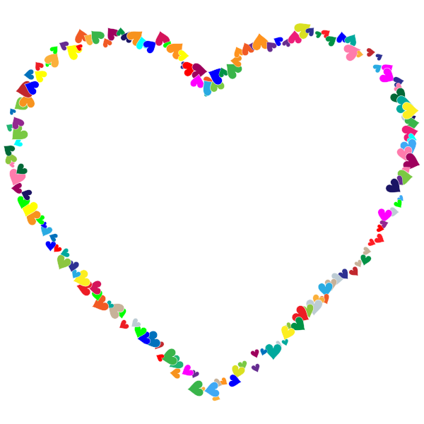 SVG Colorful Hearts Frame