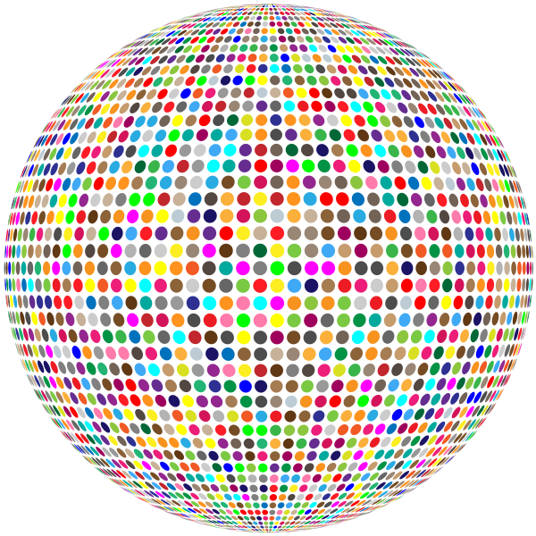 SVG Colorful High Density Dots Sphere