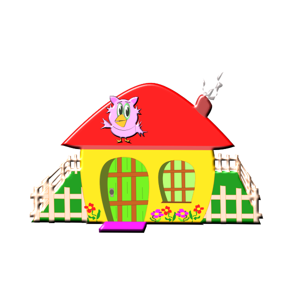 SVG Colorful house with garden