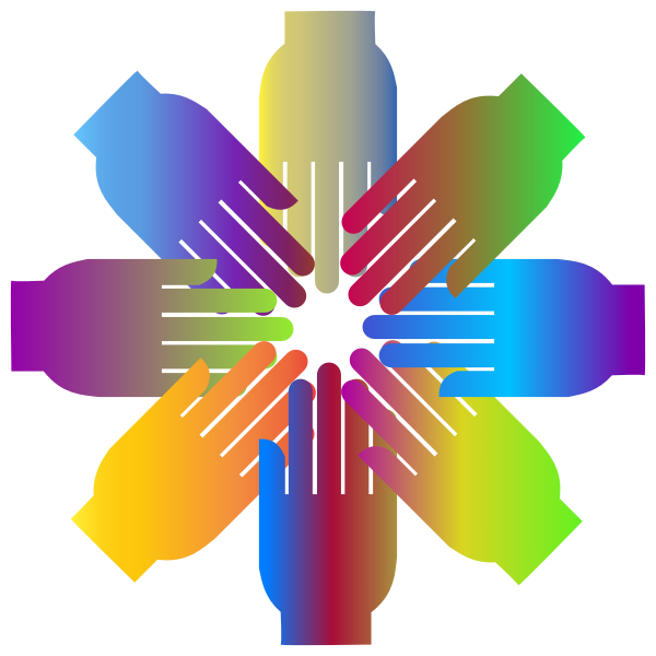 SVG Colorful joining hands