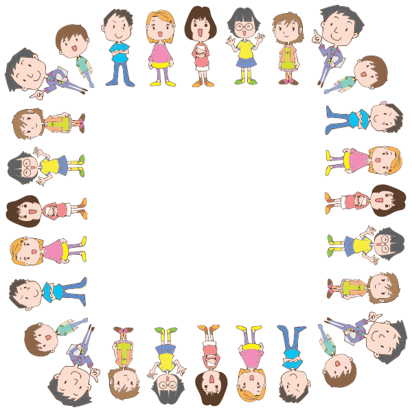 SVG Colorful kids in frame
