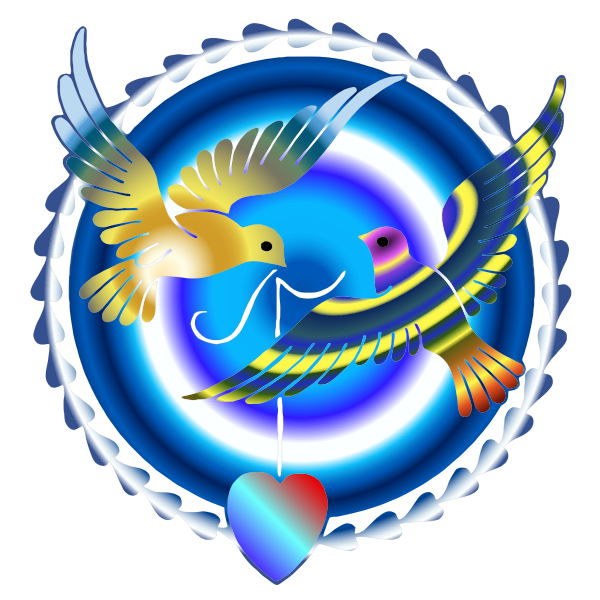 SVG Colorful Love Doves