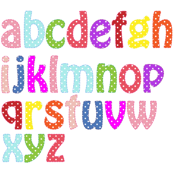 SVG Colorful lowercase alphabet