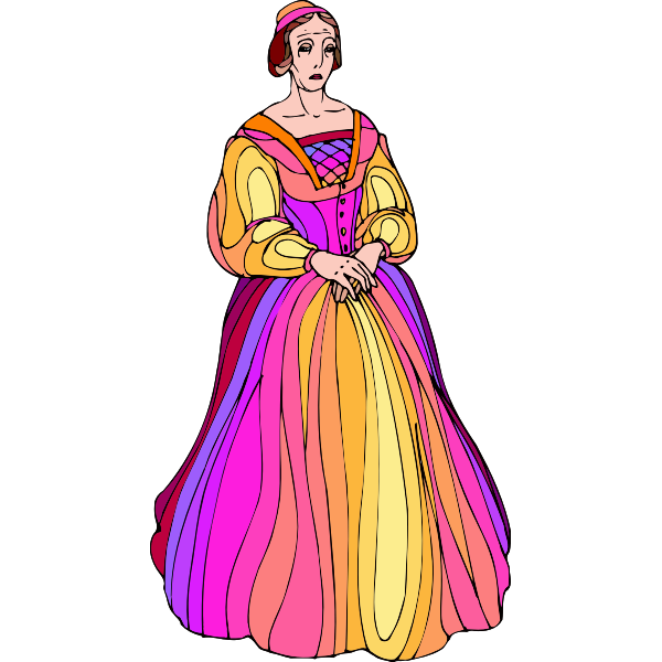 SVG Colorful medieval woman