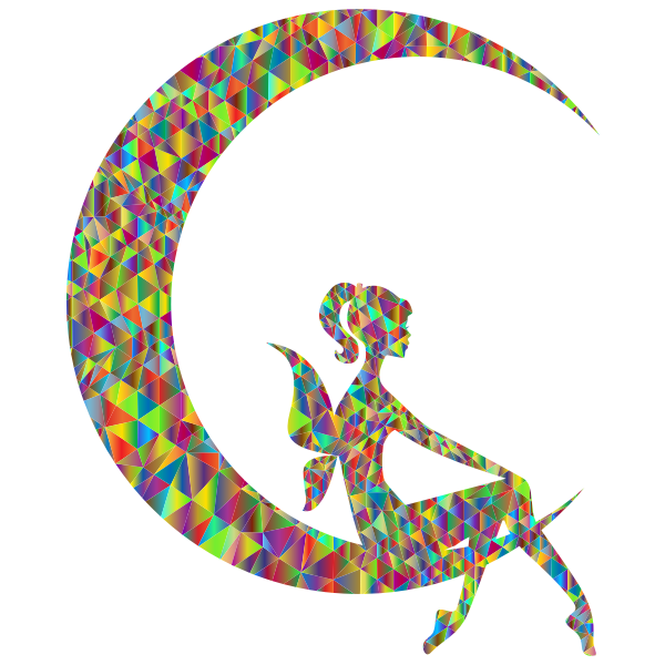 SVG Colorful moon and fairy