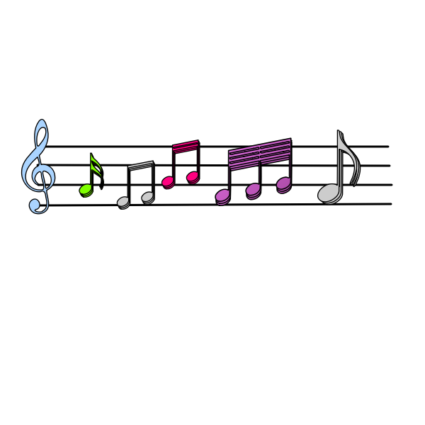 SVG Colorful musical notes vector image