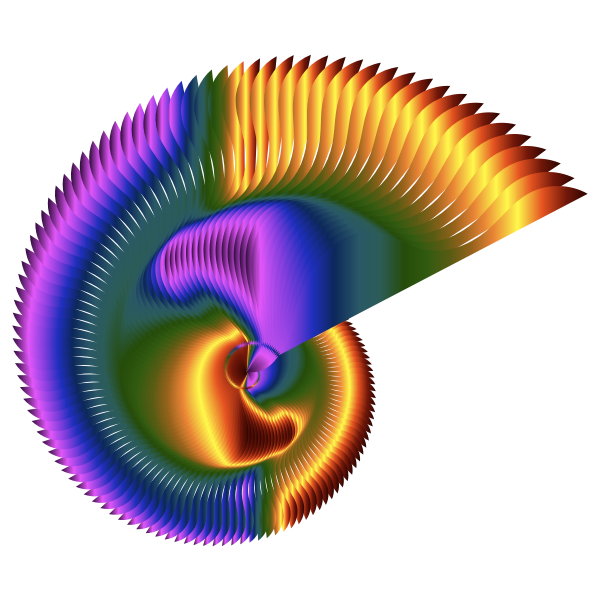 SVG Colorful Nautilus Line Art