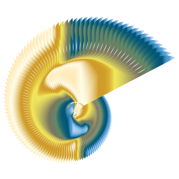 SVG Colorful Nautilus Line Art 2