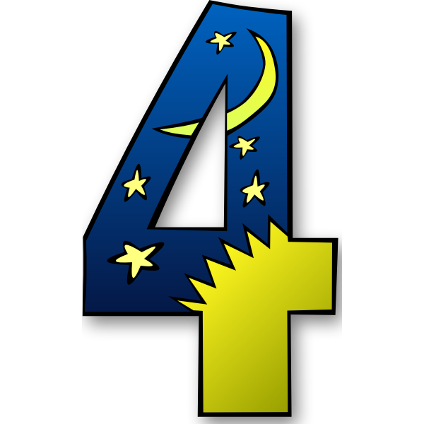 SVG Colorful number 4 vector