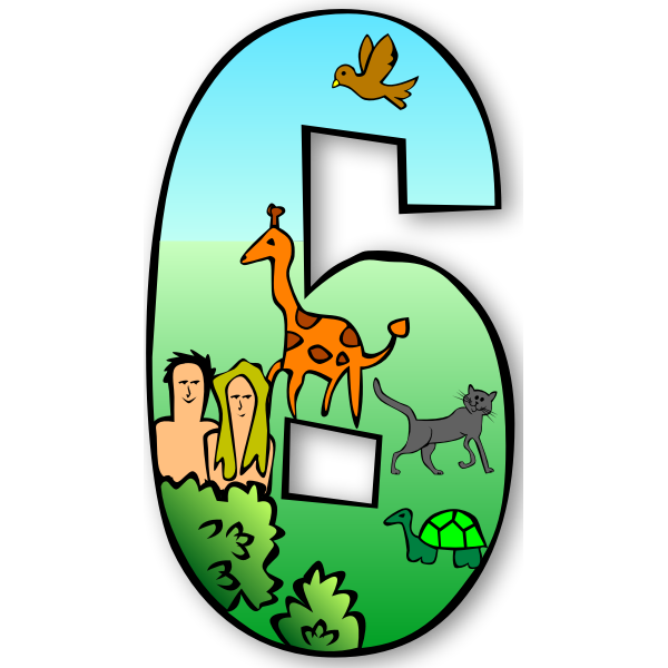 SVG Colorful number 6 vector graphics