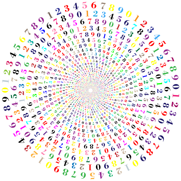 SVG Colorful numbers vortex