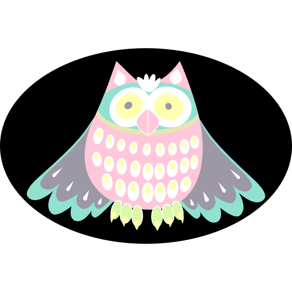 SVG Colorful owl vector clip art