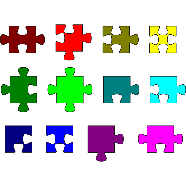 SVG Colorful puzzle pieces