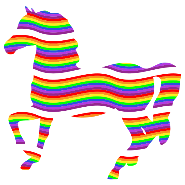 SVG Colorful Rainbow Horse
