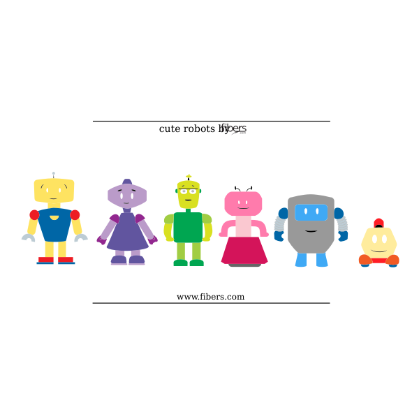 SVG Colorful robots selection vector image