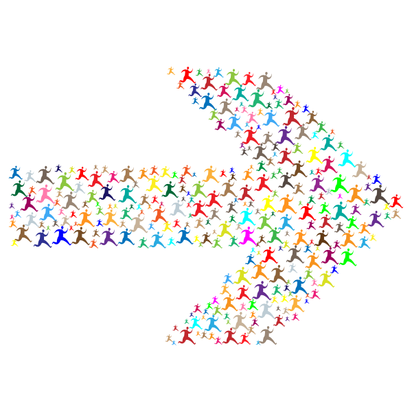 SVG Colorful running arrow