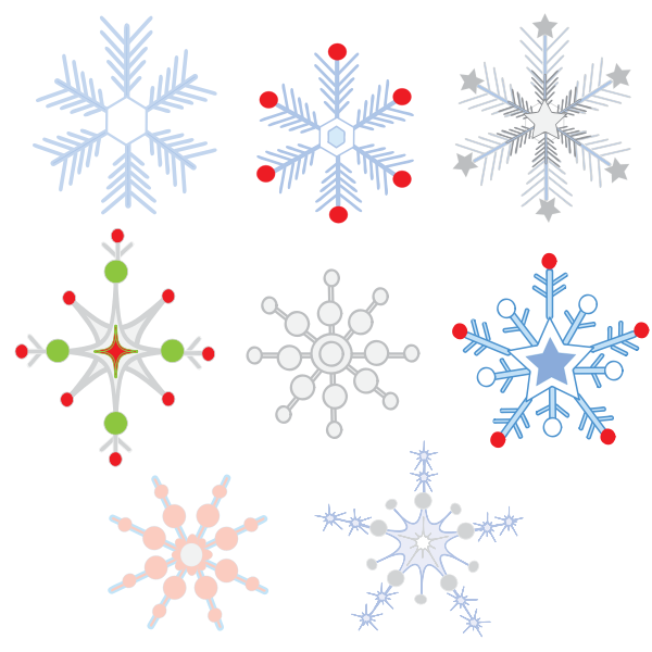 SVG Colorful snowflakes