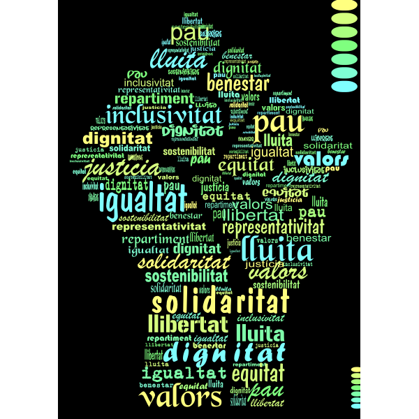 SVG Colorful socialist lettered fist vector drawing