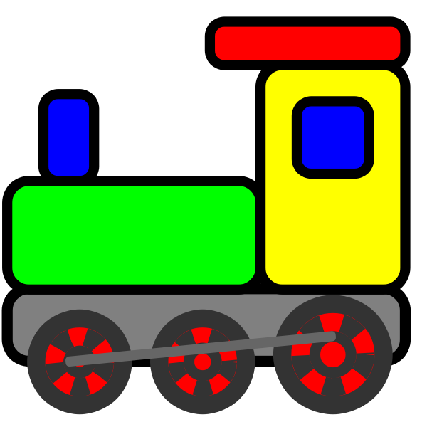 SVG Colorful toy train vector clip art