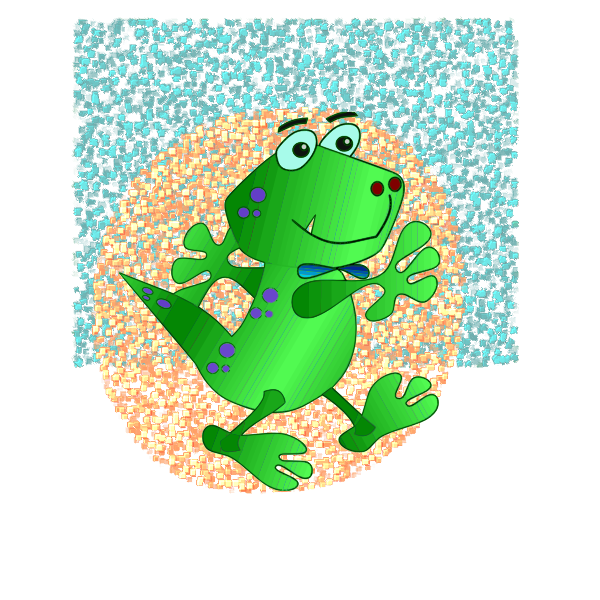 SVG Colorful walking dinosaur