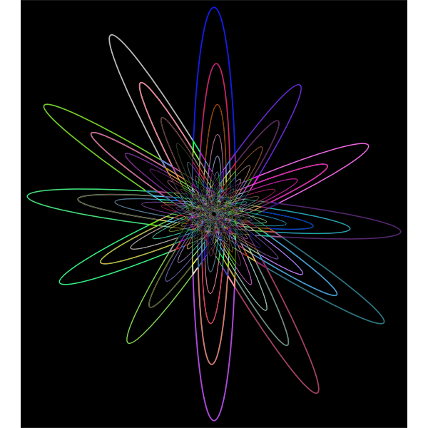 SVG Colorful whirlpool on black background