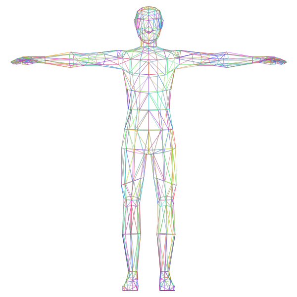 SVG Colorful wireframe man image