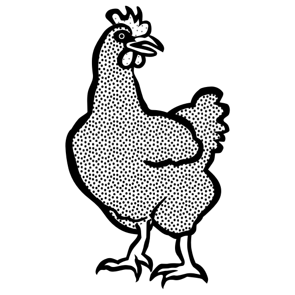 SVG Coloring book image of a hen