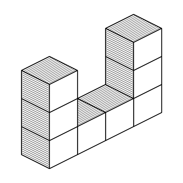 SVG Colorless drawing cubes