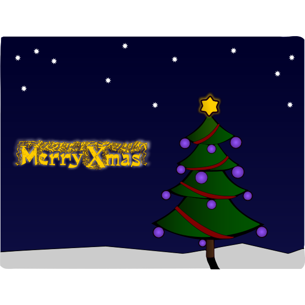 SVG Colour Christmas Tree Card