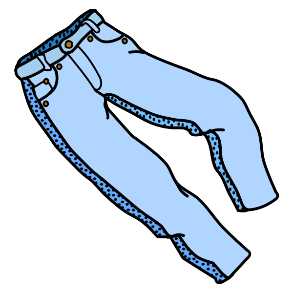 SVG Coloured line art vector image of trousers