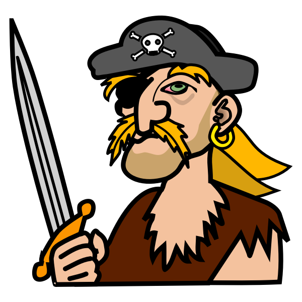 SVG Coloured pirate portrait