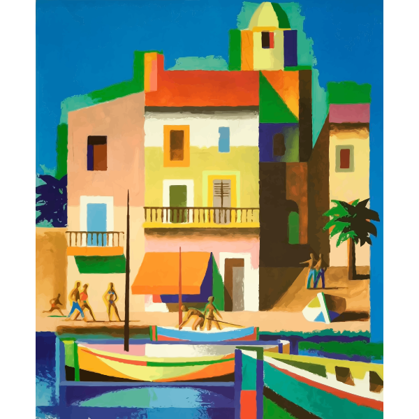 SVG Colourful holiday scene