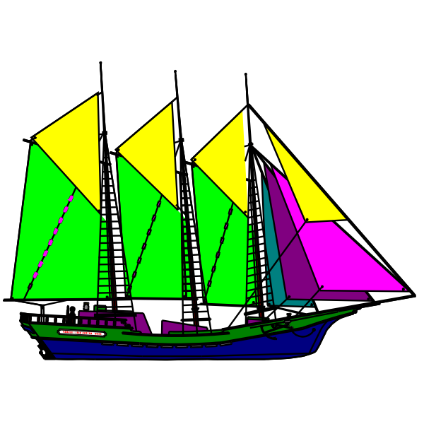 SVG Colourful sailboat