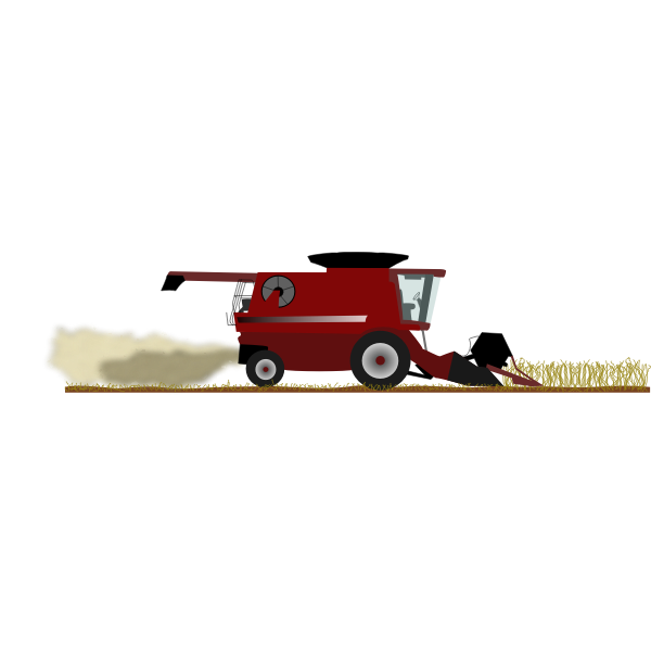 SVG Combine harvester in red color