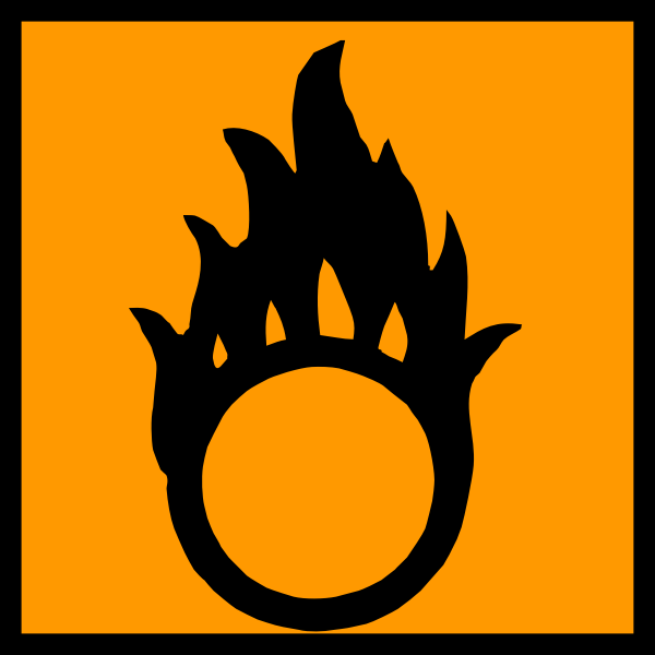SVG Combustive material warning sign vector illustration