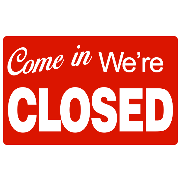 SVG Come In Were Closed