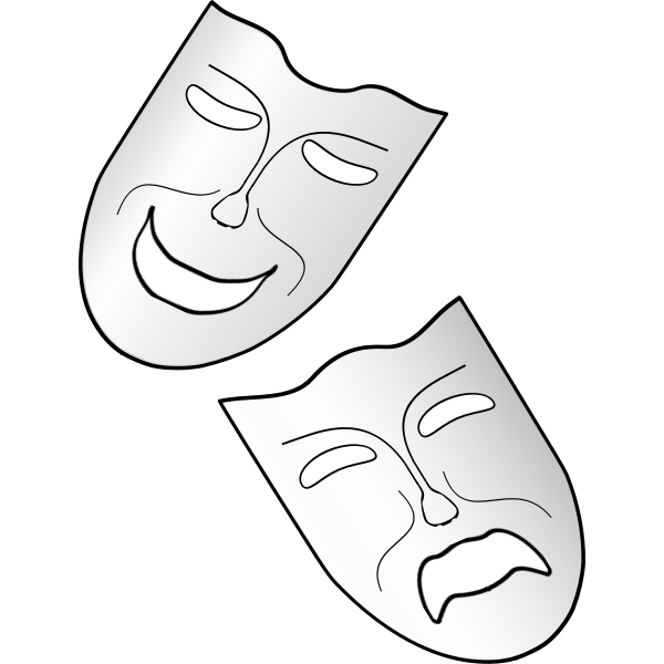 SVG Comedy and tragedy theater masks vector image