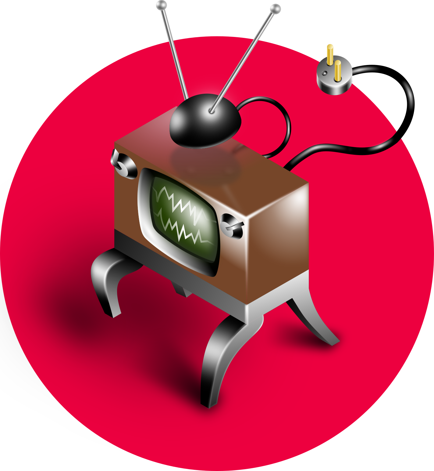 SVG Comic angry TV receiver vector illustration