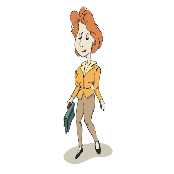 SVG Comic business woman vector clip art