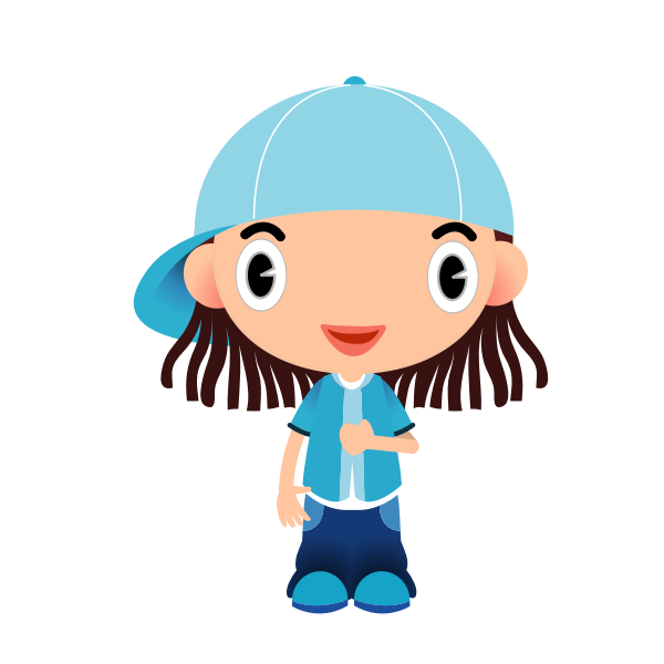 SVG Comic cap kid