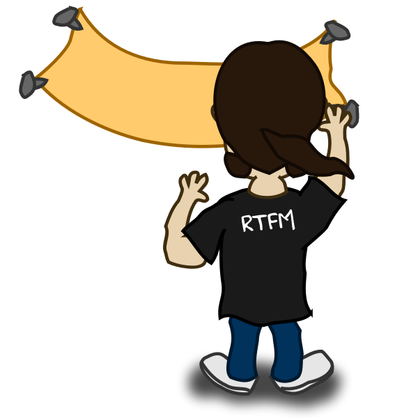 SVG Comic character putting a banner vector image