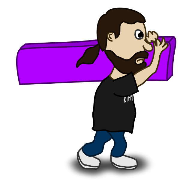 SVG Comic character vector image carrying a stone bar