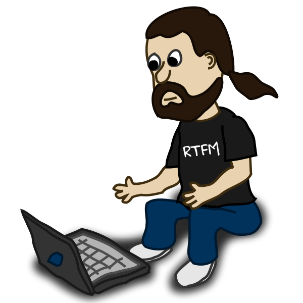 SVG Comic character with a laptop vector illustration