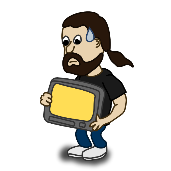 SVG Comic character with a TV set vector image